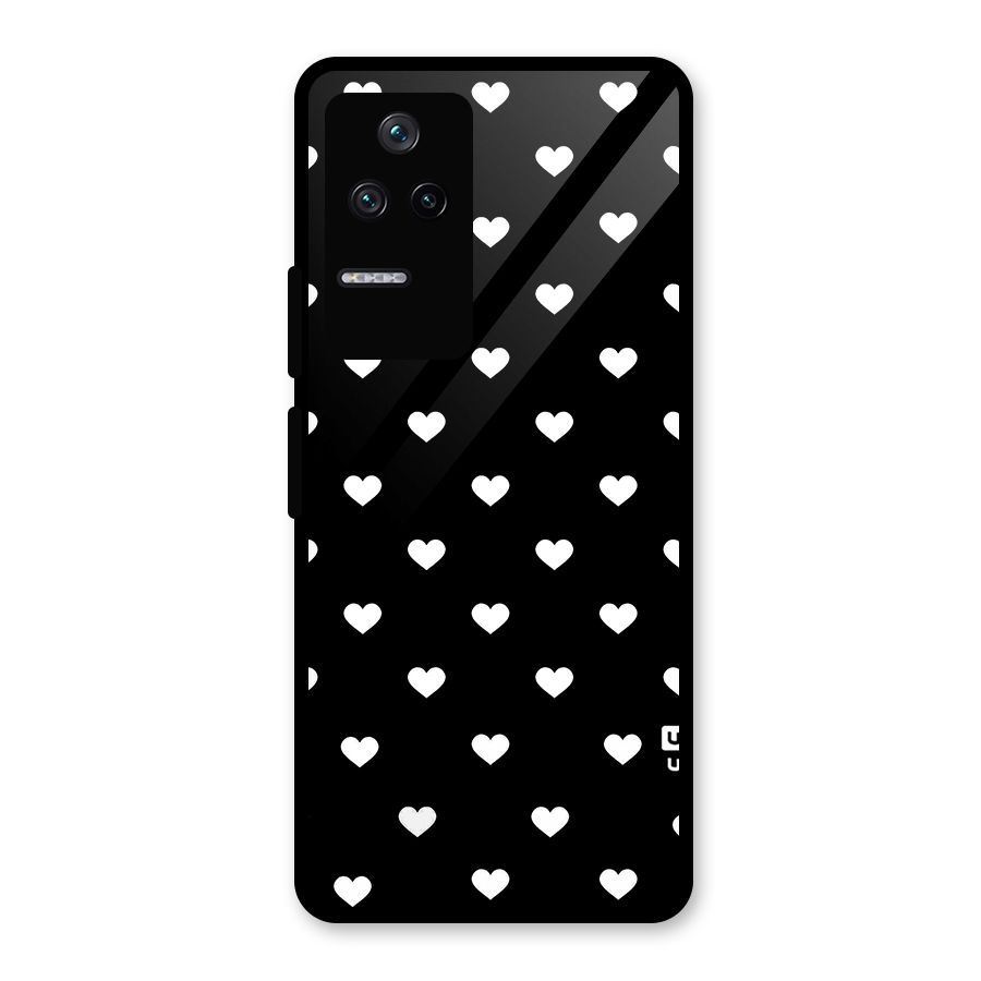 Seamless Hearts Pattern Glass Back Case for Poco F4 5G