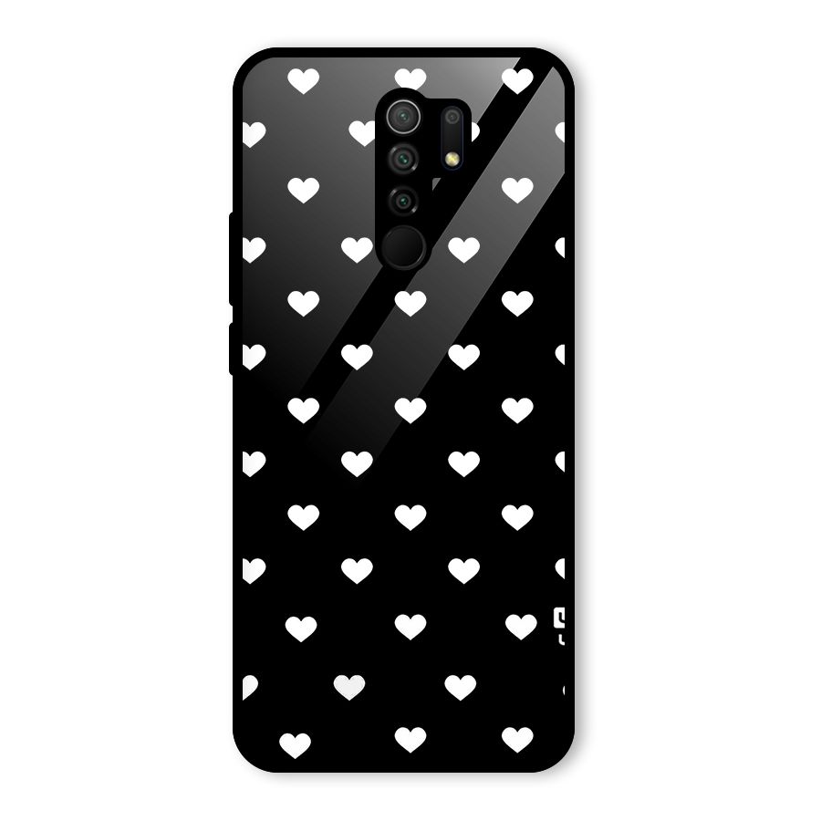 Seamless Hearts Pattern Glass Back Case for Poco M2