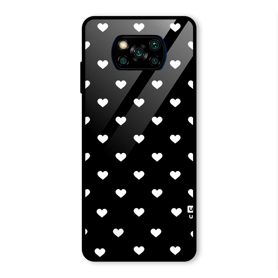 Seamless Hearts Pattern Glass Back Case for Poco X3 Pro