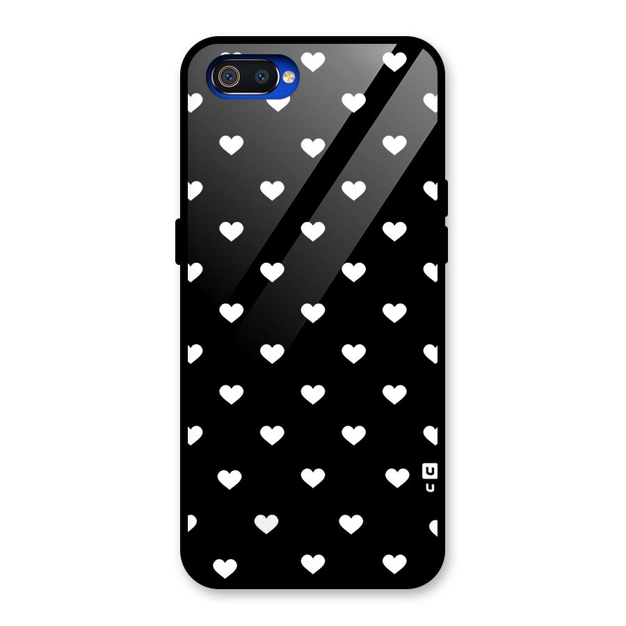 Seamless Hearts Pattern Glass Back Case for Realme C2