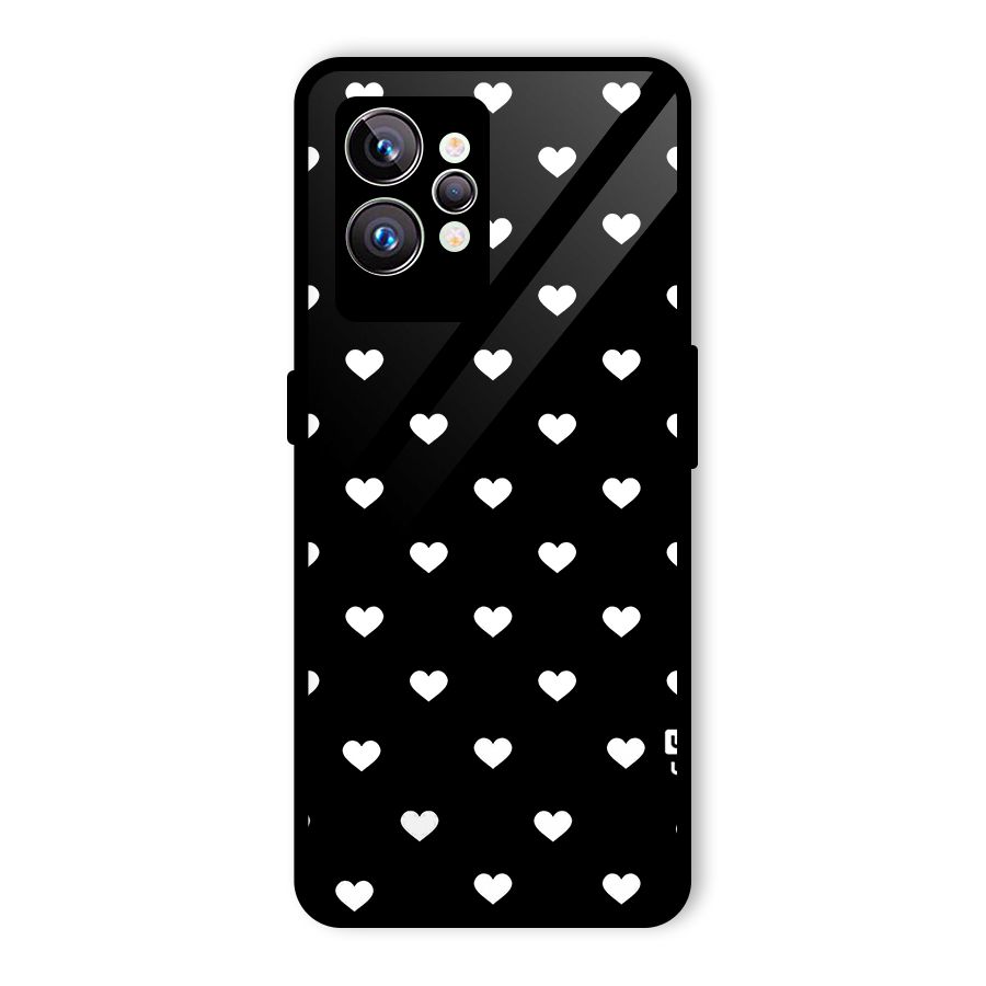 Seamless Hearts Pattern Glass Back Case for Realme GT2 Pro