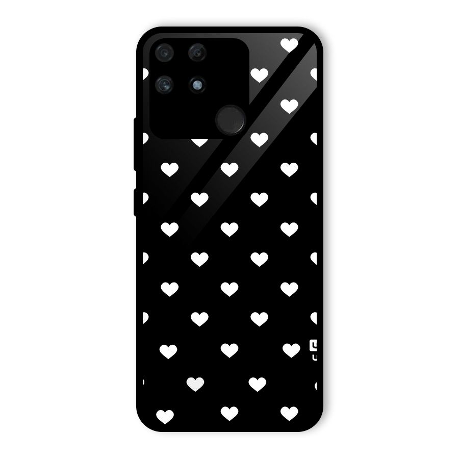 Seamless Hearts Pattern Glass Back Case for Realme Narzo 50A