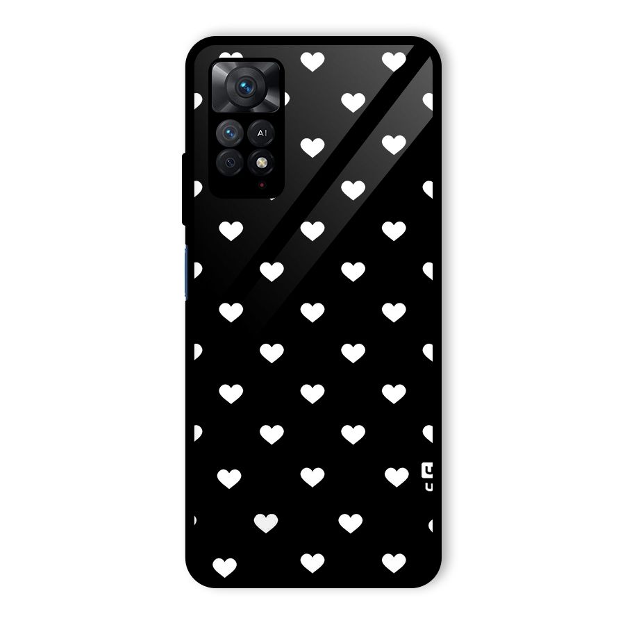 Seamless Hearts Pattern Glass Back Case for Redmi Note 11 Pro