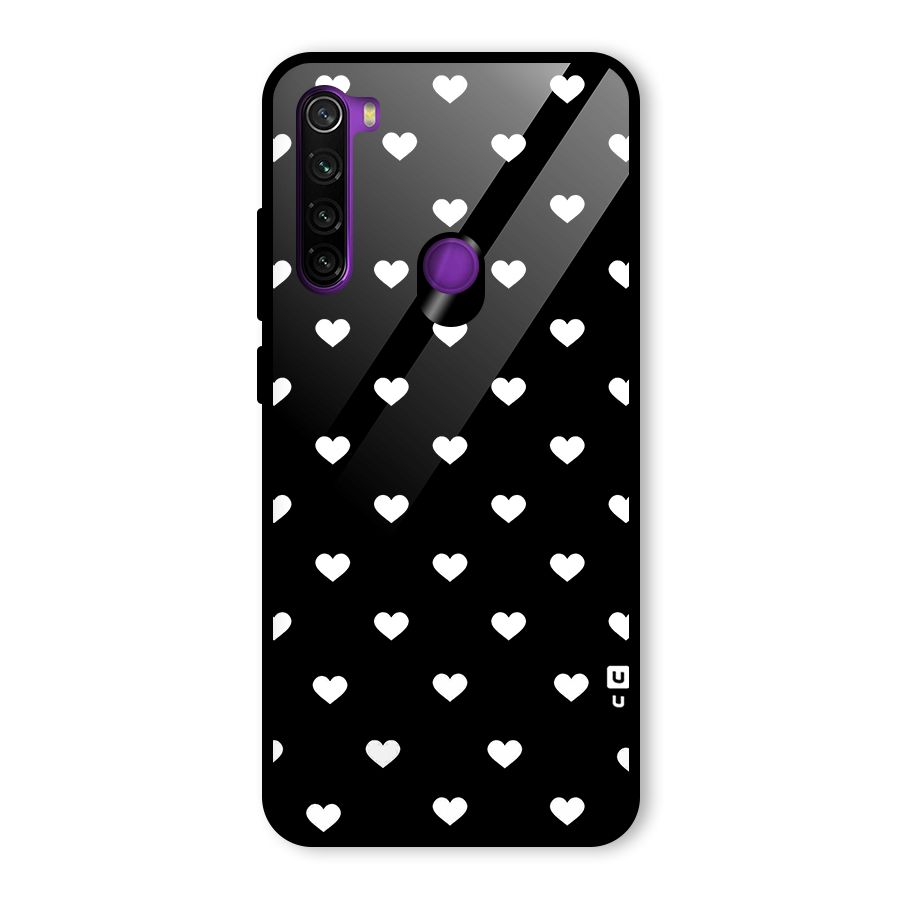 Seamless Hearts Pattern Glass Back Case for Redmi Note 8