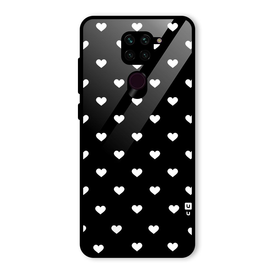 Seamless Hearts Pattern Glass Back Case for Redmi Note 9