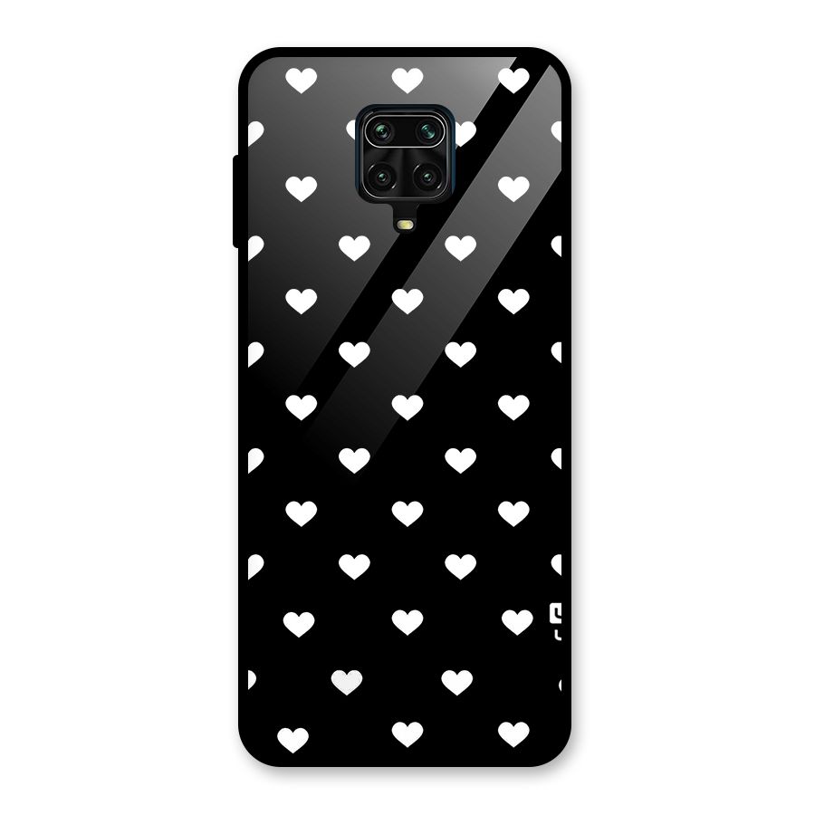 Seamless Hearts Pattern Glass Back Case for Redmi Note 9 Pro Max