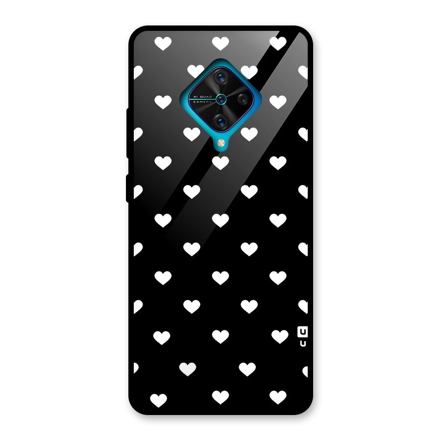 Seamless Hearts Pattern Glass Back Case for Vivo S1 Pro