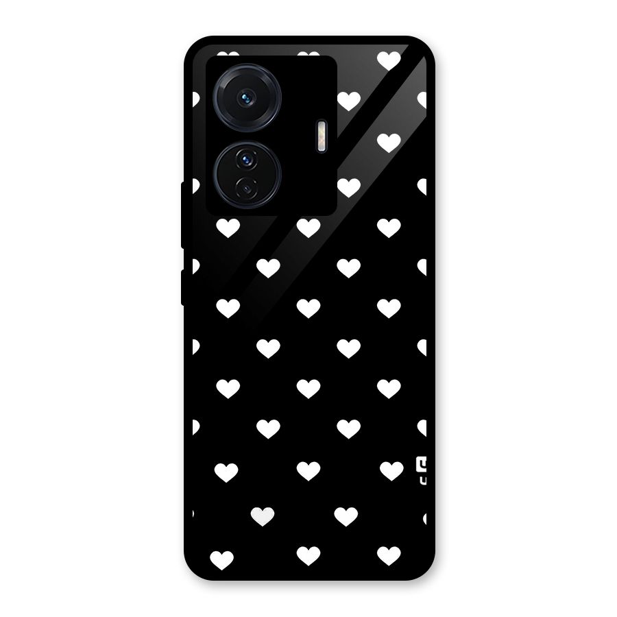 Seamless Hearts Pattern Glass Back Case for Vivo T1 Pro