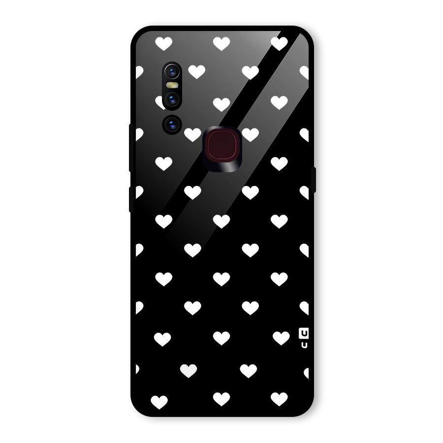 Seamless Hearts Pattern Glass Back Case for Vivo V15