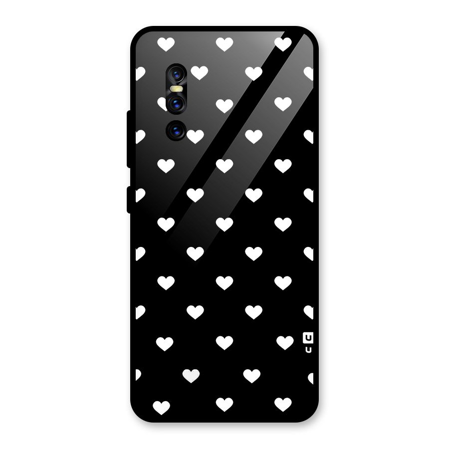 Seamless Hearts Pattern Glass Back Case for Vivo V15 Pro