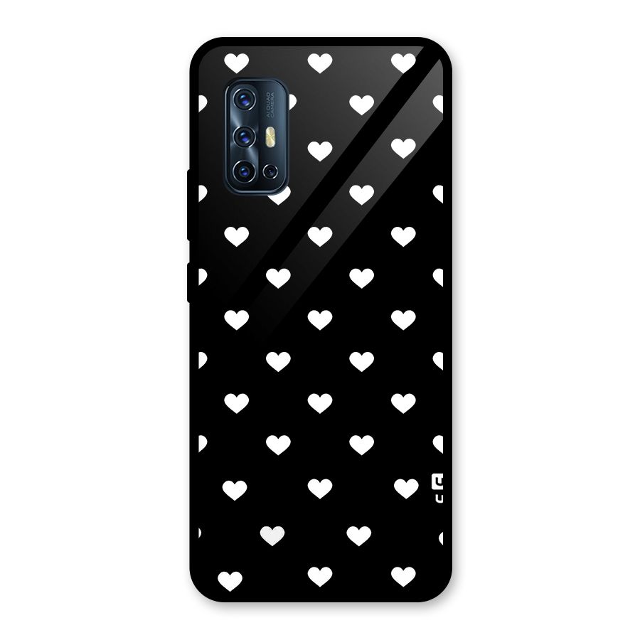 Seamless Hearts Pattern Glass Back Case for Vivo V17
