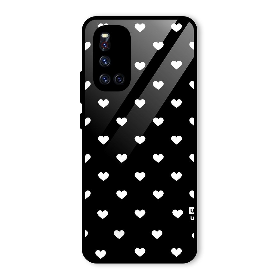 Seamless Hearts Pattern Glass Back Case for Vivo V19