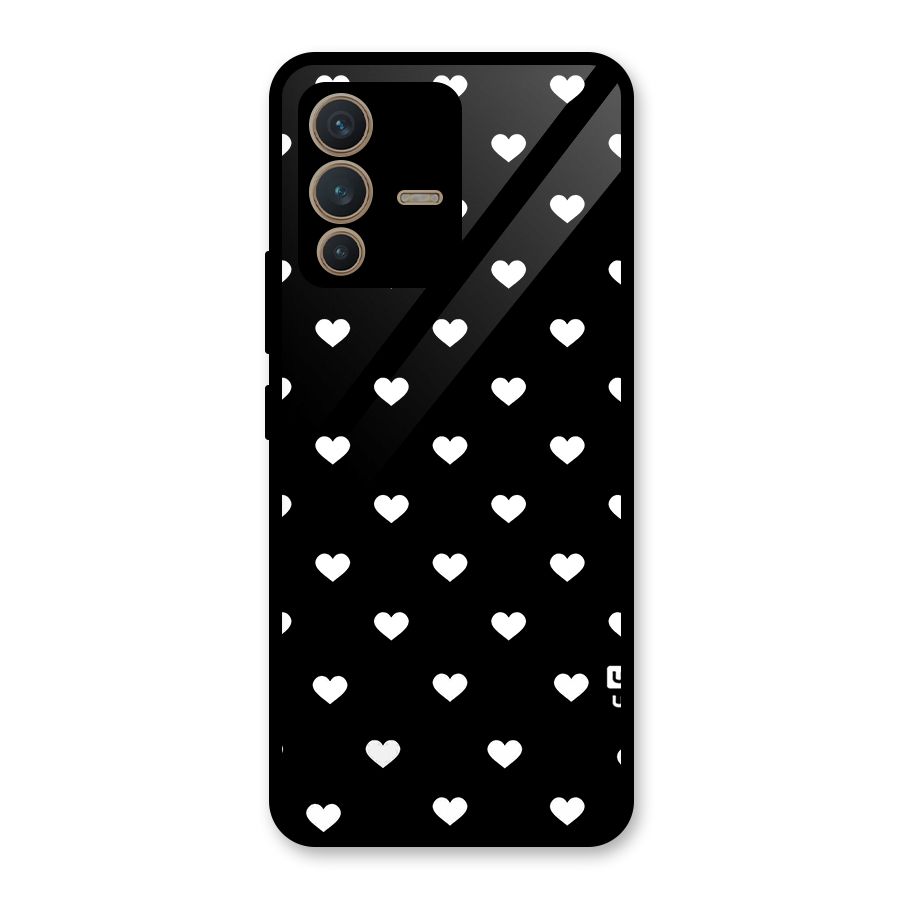 Seamless Hearts Pattern Glass Back Case for Vivo V23 5G
