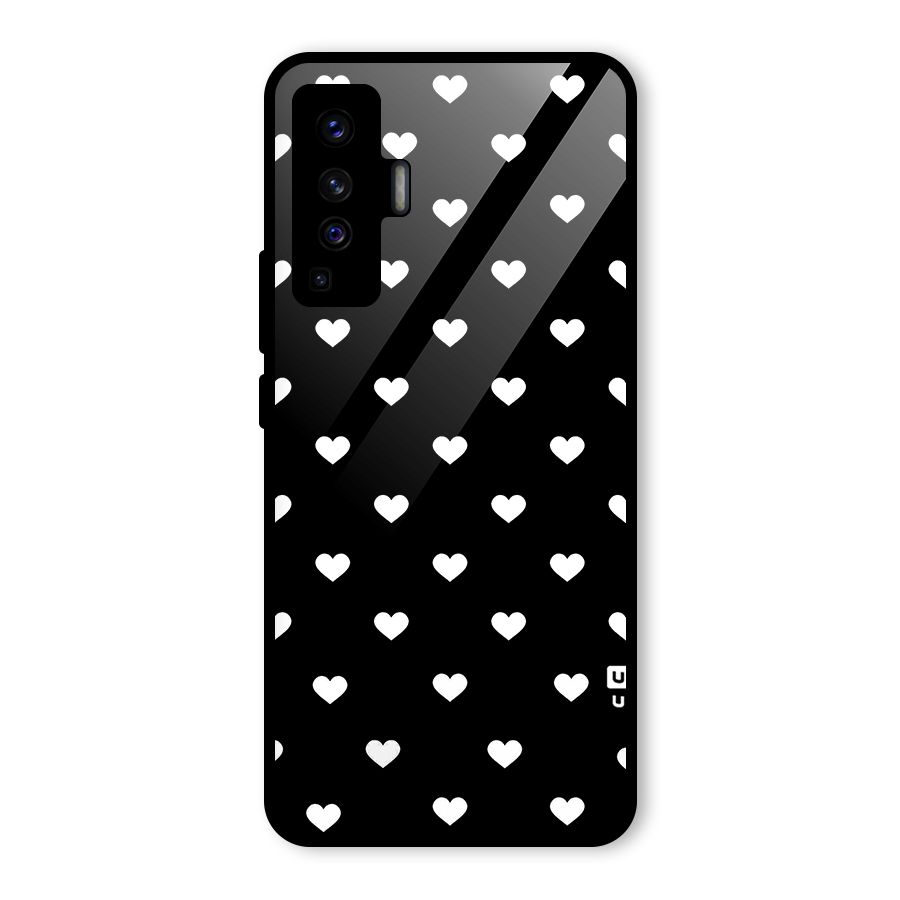 Seamless Hearts Pattern Glass Back Case for Vivo X50