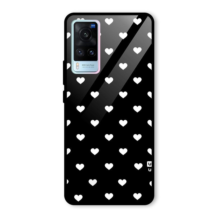 Seamless Hearts Pattern Glass Back Case for Vivo X60