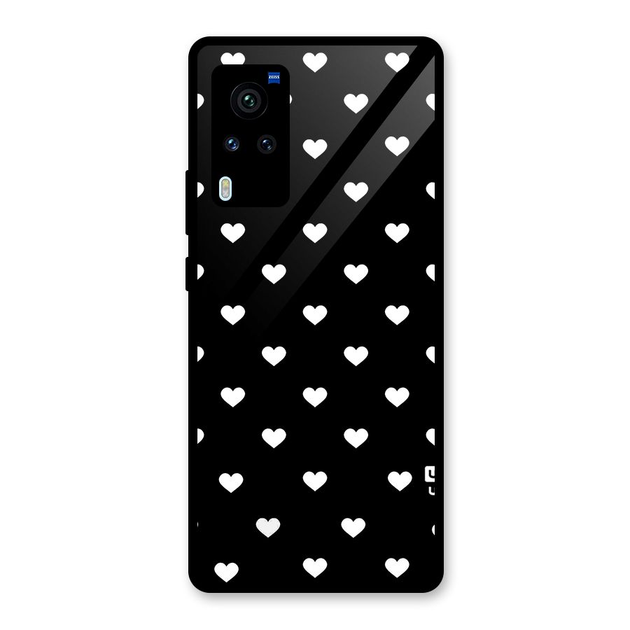 Seamless Hearts Pattern Glass Back Case for Vivo X60 Pro