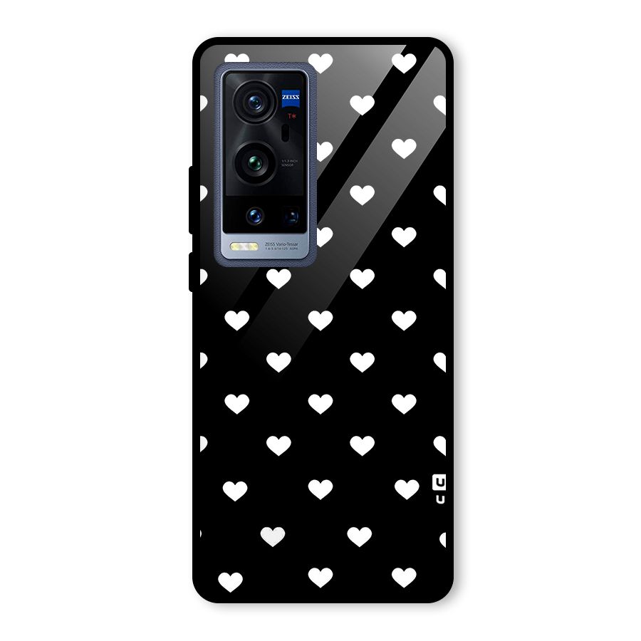 Seamless Hearts Pattern Glass Back Case for Vivo X60 Pro Plus
