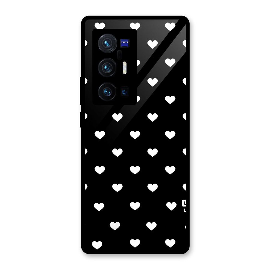 Seamless Hearts Pattern Glass Back Case for Vivo X70 Pro Plus