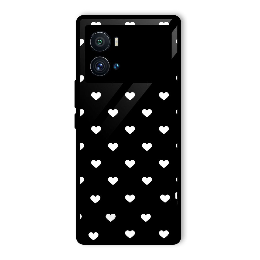 Seamless Hearts Pattern Glass Back Case for Vivo iQOO 9 Pro