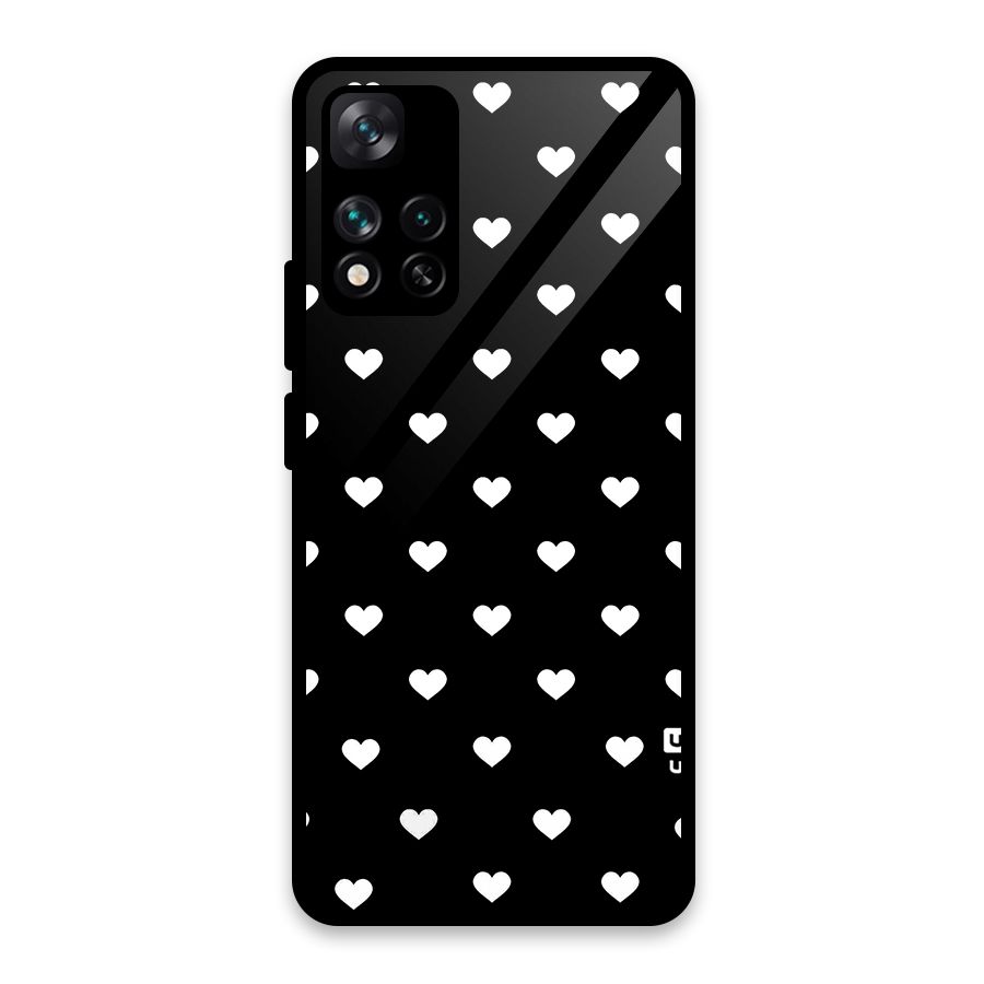 Seamless Hearts Pattern Glass Back Case for Xiaomi 11i HyperCharge 5G