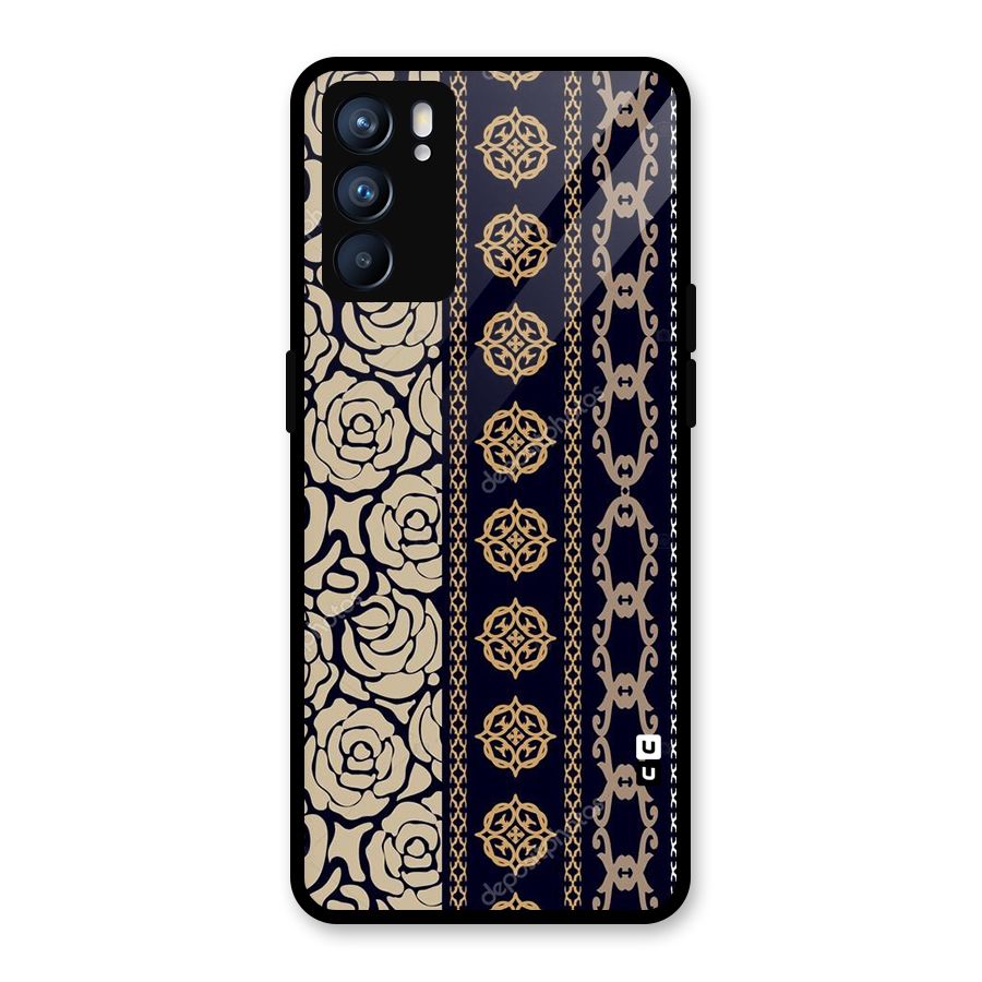 Seamless Pattern Glass Back Case for Oppo Reno6 5G