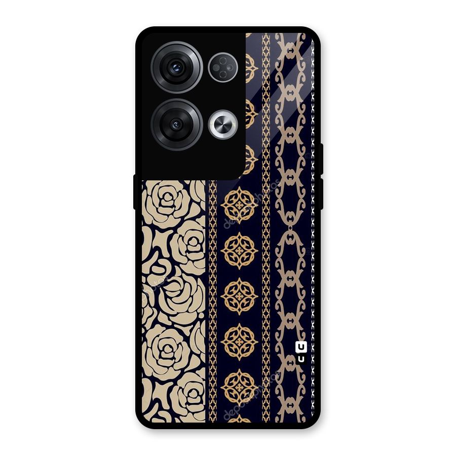 Seamless Pattern Glass Back Case for Oppo Reno8 Pro 5G