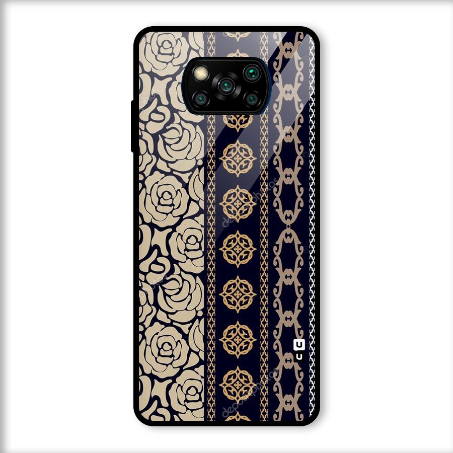 Seamless Pattern Glass Back Case for Poco X3