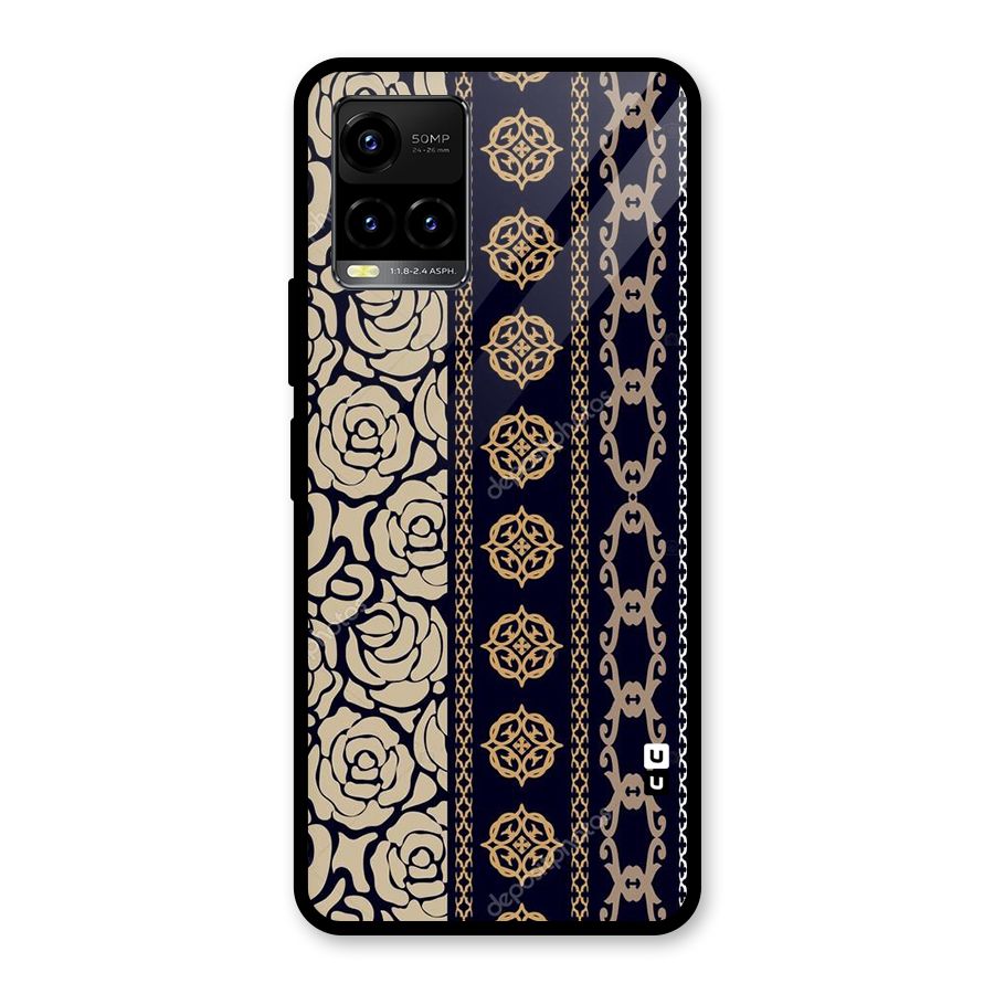 Seamless Pattern Glass Back Case for Vivo Y21A