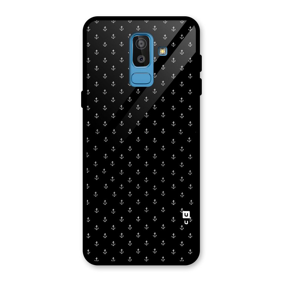 Seamless Small Anchors Pattern Glass Back Case for Galaxy J8