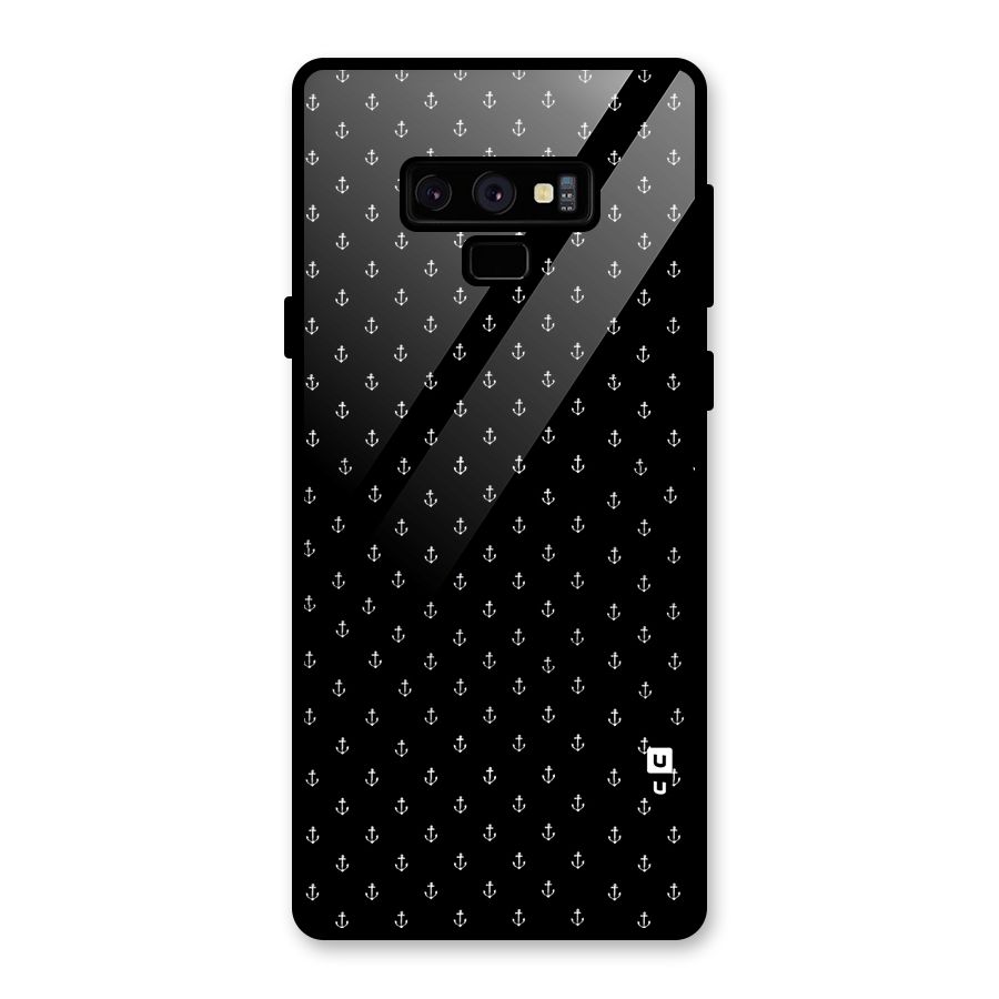 Seamless Small Anchors Pattern Glass Back Case for Galaxy Note 9