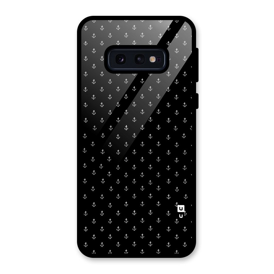 Seamless Small Anchors Pattern Glass Back Case for Galaxy S10e