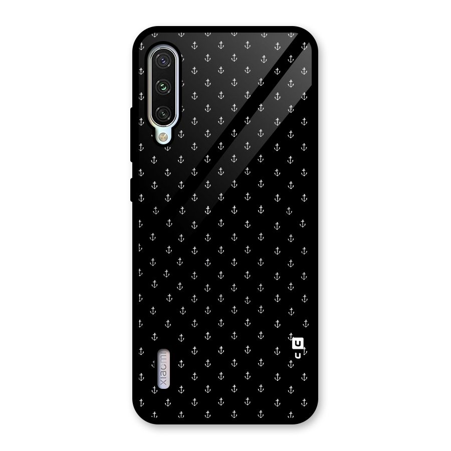Seamless Small Anchors Pattern Glass Back Case for Mi A3