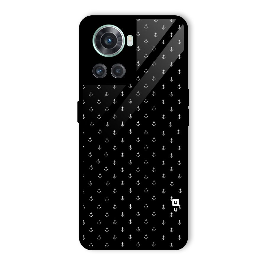 Seamless Small Anchors Pattern Glass Back Case for OnePlus 10R