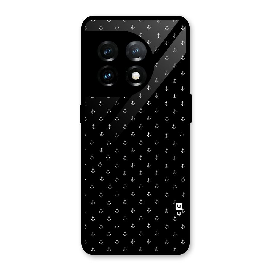 Seamless Small Anchors Pattern Glass Back Case for OnePlus 11