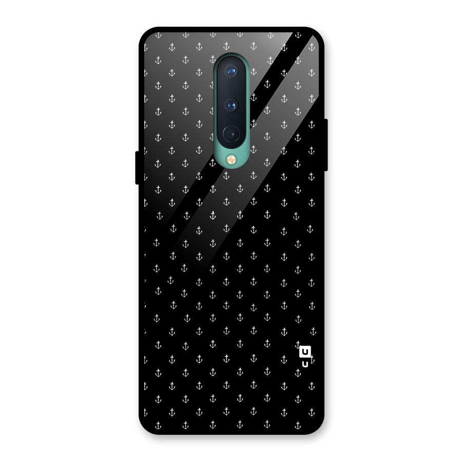 Seamless Small Anchors Pattern Glass Back Case for OnePlus 8