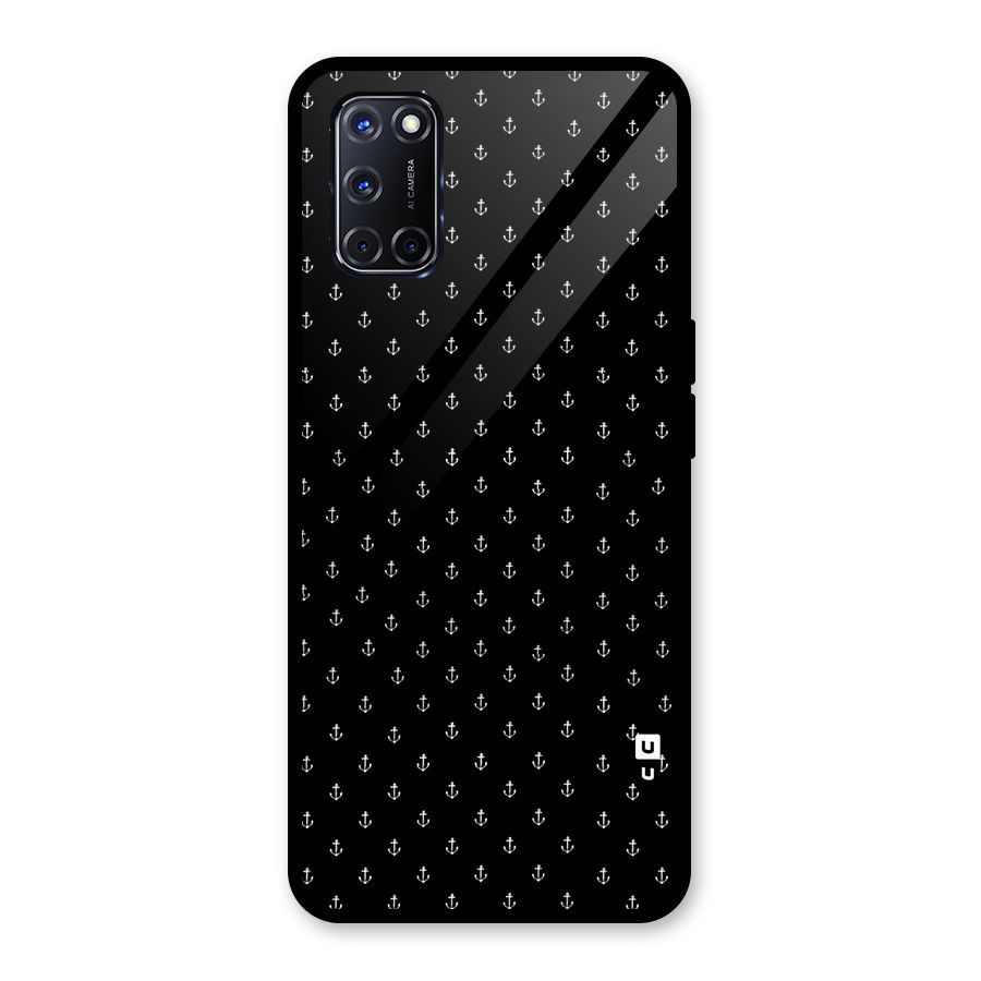 Seamless Small Anchors Pattern Glass Back Case for Oppo A52