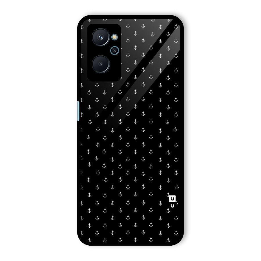 Seamless Small Anchors Pattern Glass Back Case for Realme 9i