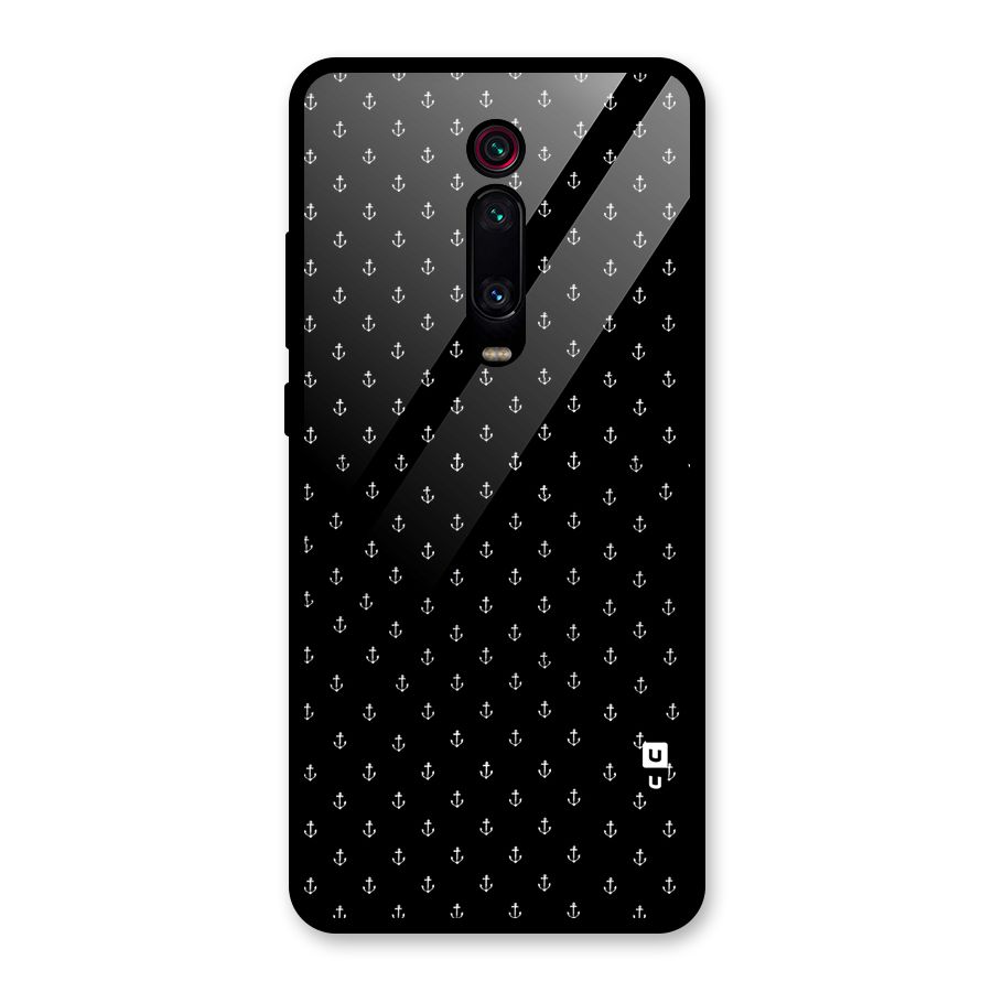 Seamless Small Anchors Pattern Glass Back Case for Redmi K20