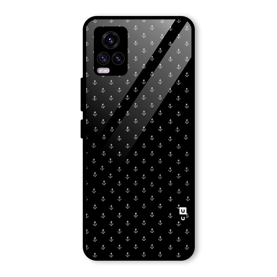Seamless Small Anchors Pattern Glass Back Case for Vivo V20