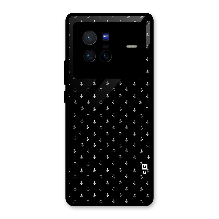 Seamless Small Anchors Pattern Glass Back Case for Vivo X80