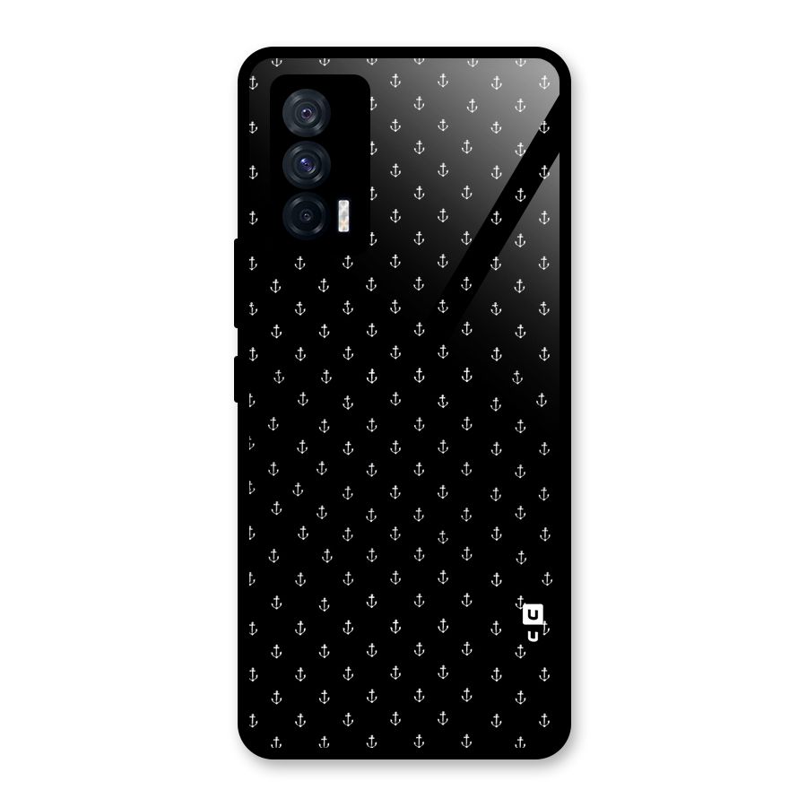 Seamless Small Anchors Pattern Glass Back Case for Vivo iQOO 7 5G