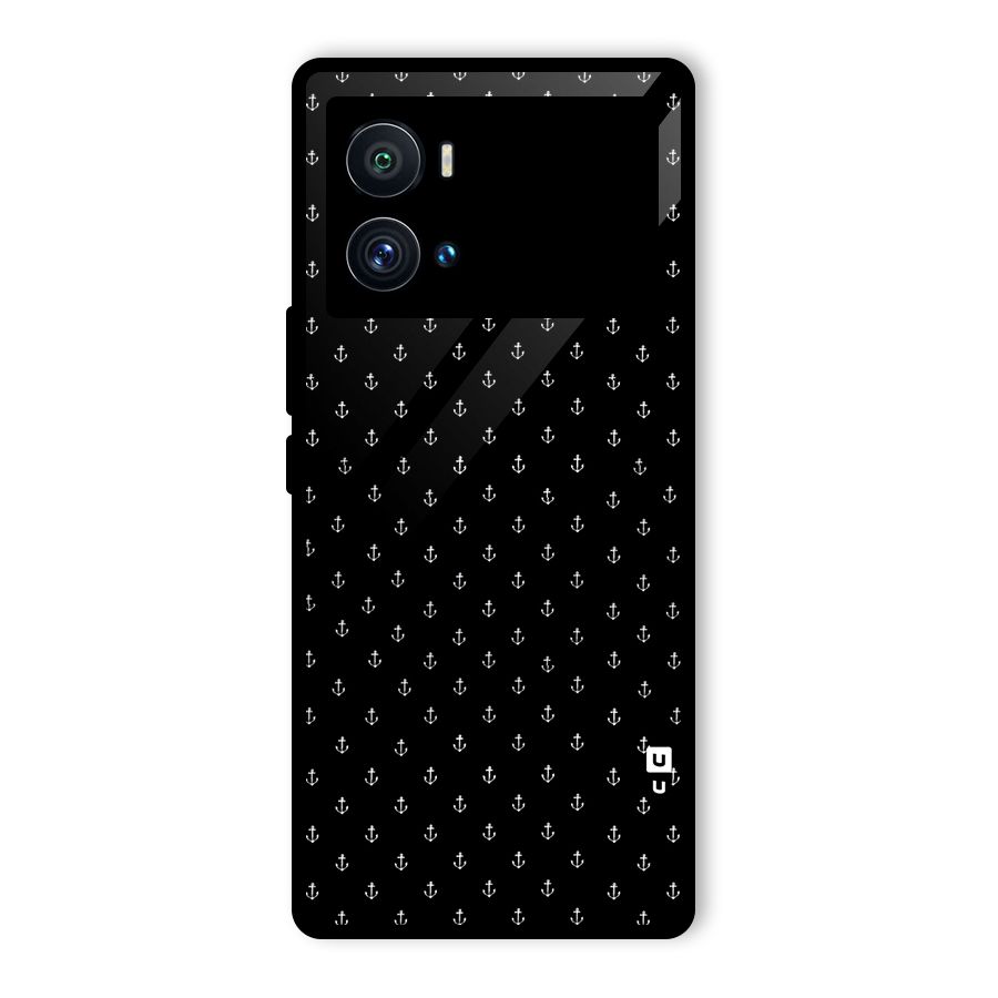 Seamless Small Anchors Pattern Glass Back Case for Vivo iQOO 9 Pro