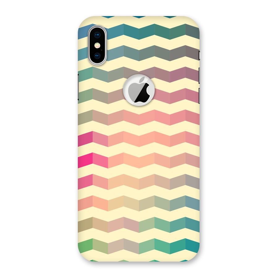 Seamless ZigZag Design Back Case for iPhone XS Logo Cut