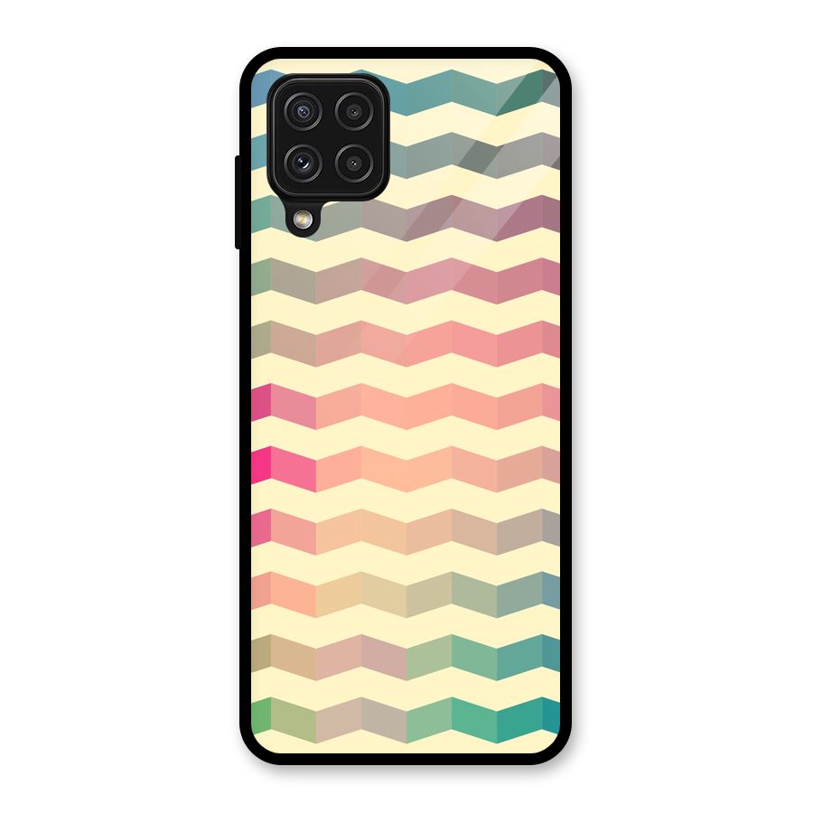 Seamless ZigZag Design Glass Back Case for Galaxy A22 4G