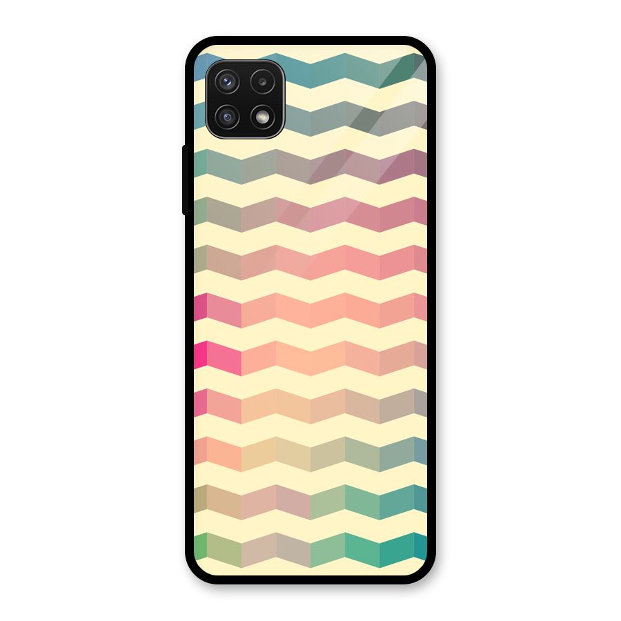 Seamless ZigZag Design Glass Back Case for Galaxy A22 5G