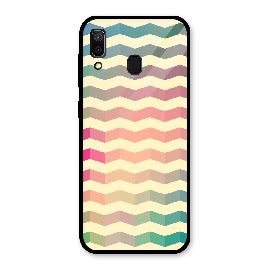 Seamless ZigZag Design Glass Back Case for Galaxy A30