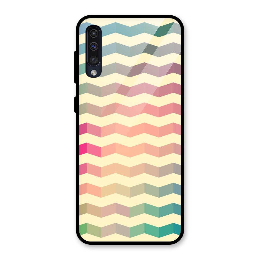 Seamless ZigZag Design Glass Back Case for Galaxy A30s
