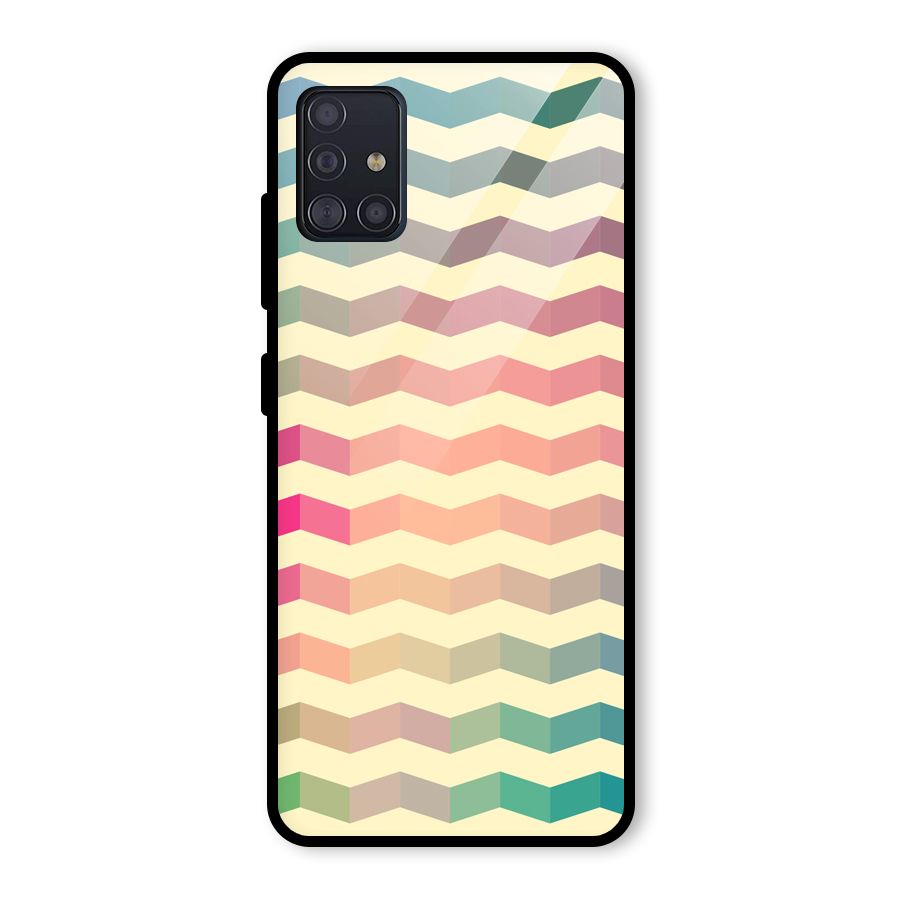 Seamless ZigZag Design Glass Back Case for Galaxy A51