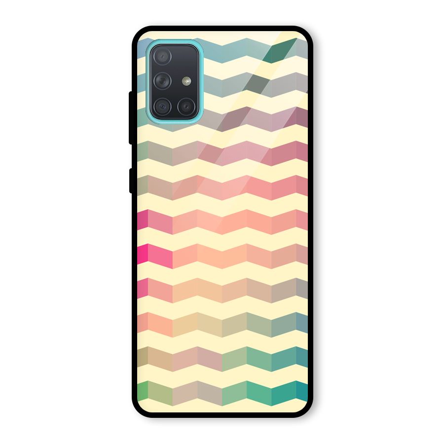 Seamless ZigZag Design Glass Back Case for Galaxy A71