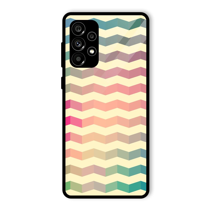 Seamless ZigZag Design Glass Back Case for Galaxy A73 5G